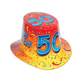 25 Pieces Happy  50  Birthday Hi-Hat - Party Hats & Tiara