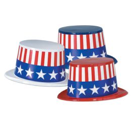 25 Wholesale Plastic Toppers w/Patriotic Band