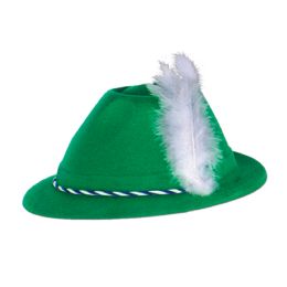 24 Pieces Green Velour Tyrolean Hat - Party Hats & Tiara