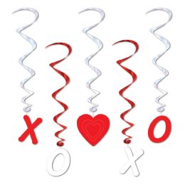 6 Pieces Valentine Whirls - Streamers & Confetti