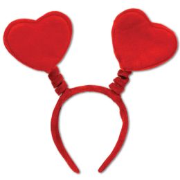 12 Wholesale Heart Boppers Attached To SnaP-On Headband