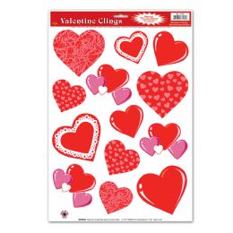 12 Pieces Heart Clings - Hanging Decorations & Cut Out