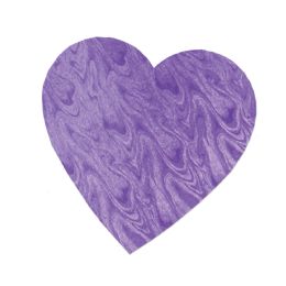 72 Wholesale Embossed Foil Heart Cutout Purple; Foil 2 Sides