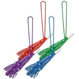 12 Pieces of Beads W/happy New Year Horns