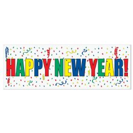12 Wholesale Happy New Year Sign Banner AlL-Weather; 4 Grommets