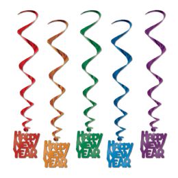 6 Pieces Happy New Year Whirls - Streamers & Confetti