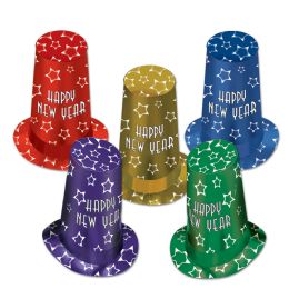 10 Wholesale New Year Super HI-Hats Asstd Colors; One Size Fits Most
