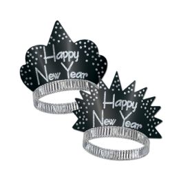 50 Pieces Sparkling Silver Tiaras - Party Hats & Tiara