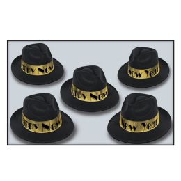 25 Pieces Swing Gold Fedora - Party Accessory Sets