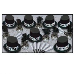 Silver Top Hat Asst For 50 - Party Accessory Sets