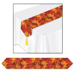 12 Pieces Printed Fall Leaf Table Runner - Table Cloth
