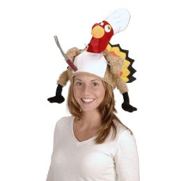 4 Pieces Plush Chef Turkey Hat - Party Hats & Tiara