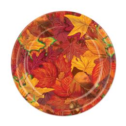 12 Pieces Fall Leaf Plates - Party Paper Goods