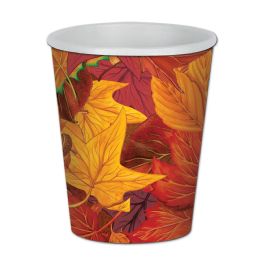 12 Pieces Fall Leaf Beverage Cups - Party Paper Goods