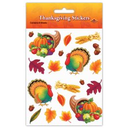 12 Pieces Thanksgiving Stickers - Stickers