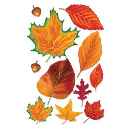 24 Wholesale Fall Leaf Cutouts Prtd 2 Sides