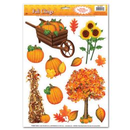 12 Pieces Fall Clings - Hanging Decorations & Cut Out
