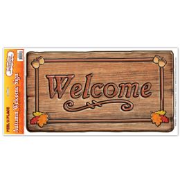 12 Pieces Autumn Welcome Sign Peel 'N Place - Hanging Decorations & Cut Out