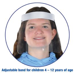 50 Wholesale Child's Face Shield - Stitched Band 29  Long X 1  High