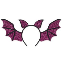 12 Wholesale Sequined Bat Wings Headband Attached To SnaP-On Headband