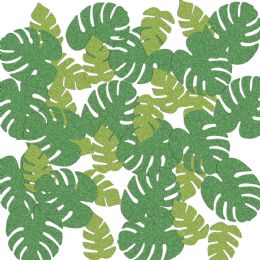 12 Wholesale Tropical Palm Leaf Del Sparkle Confetti Green & Lt Green