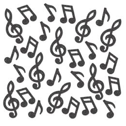 12 Pieces Musical Note Deluxe Sparkle Confetti Black - Streamers & Confetti