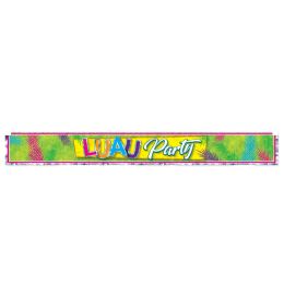 12 Wholesale Metallic Luau Party Fringe Banner Prtd 1-Ply Pvc Fringe