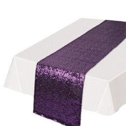 12 Wholesale Sequined Table Runner Purple