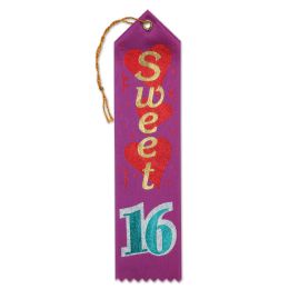 6 Pieces Sweet Sixteen Award Ribbon - Bows & Ribbons
