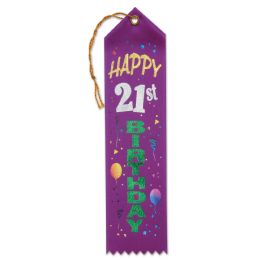 6 Pieces Happy  21st  Birthday Award Ribbon - Bows & Ribbons