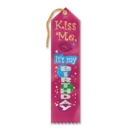 6 Pieces Kiss Me, It's My Birthday Award Ribbon - Bows & Ribbons