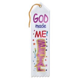 6 Wholesale God Made Me Special Ribbon