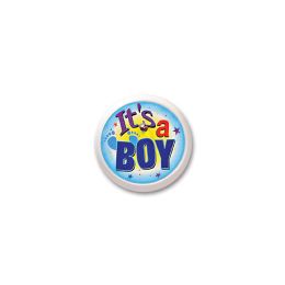 6 Pieces It's A Boy Blinking Button - Party Novelties