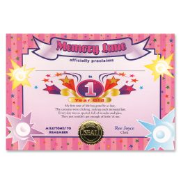 6 Wholesale 1 Year Old (girl) Certificate