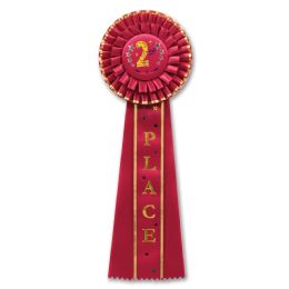 3 Pieces  2nd  Place Deluxe Rosette - Bows & Ribbons