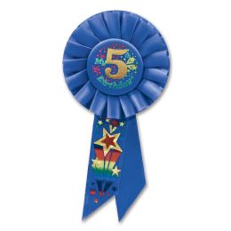 6 Pieces My 5th Birthday Rosette Blue - Bows & Ribbons