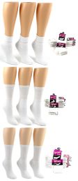 180 Wholesale Women's White Athletic Socks Combo - Size 9-11