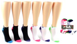 5 Pairs Women's Fila Brand Ankle Socks - 6-Pair Packs (size 9-11) - Womens Ankle Sock