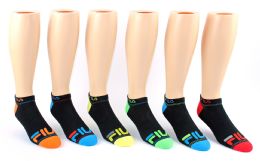 5 Bulk Men's Fila Brand Ankle Socks - 6-Pair Packs (size 10-13)
