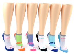 5 Wholesale Women's Head Brand NO-Show Socks - 6-Pair Packs (size 9-11)