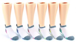 5 Wholesale Kid's Fila Brand No Show Socks - 6-Pair Packs (size 6-8)