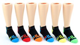 5 Wholesale Kid's Fila Brand No Show Socks - 6-Pair Packs (size 6-8)
