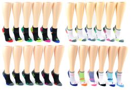 60 Pairs Women's Fila Brand NO-Show Socks - 6-Pair Packs (size 9-11) - Womens Ankle Sock