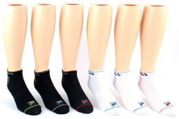 10 Wholesale Men's Fila Brand NO-Show Socks - 3-Pair Packs (size 10-13)
