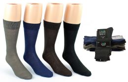 24 Pairs Men's Classic Crew Dress Socks - Assorted Colors - Size 10-13 - Mens Dress Sock