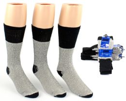 24 Wholesale Men's Thermal Crew Boot Socks - Size 10-13