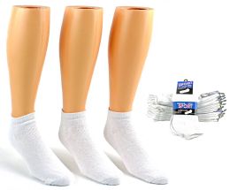 24 Wholesale Men's Athletic Low Cut Socks - White - Size 10-13