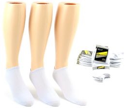 24 Wholesale Men's NO-Show Socks - White - Size 10-13