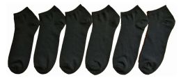 24 Wholesale Men's NO-Show Socks - Black - Size 10-13