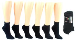 20 Wholesale Low Cut & No Show Socks - Economy Closeout - 3-Pair Packs - Black Assortment